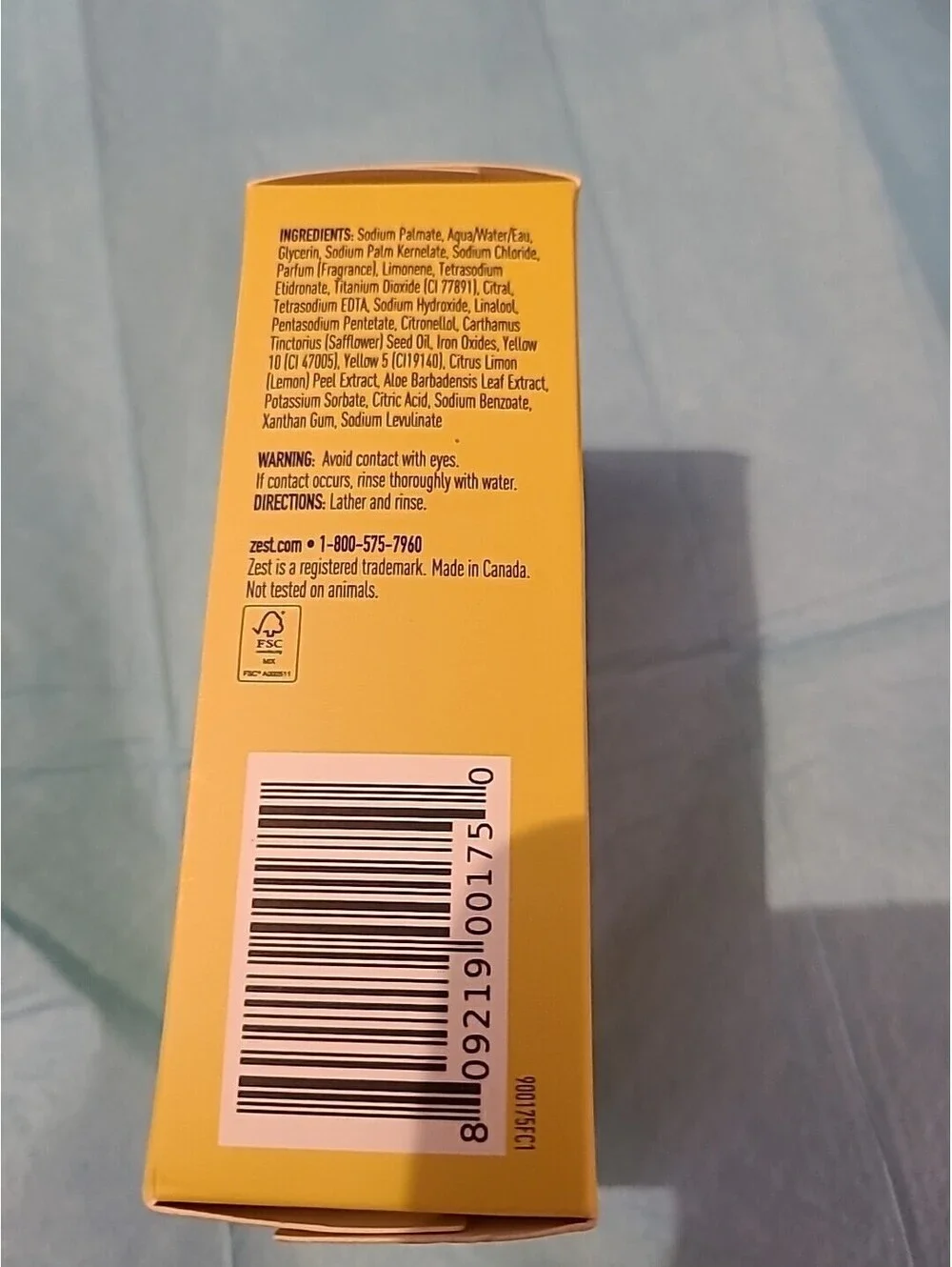 Zest Lemon Peel Extract & Aloe Hydrating & Deodorizing Bar Soap 7.05oz
